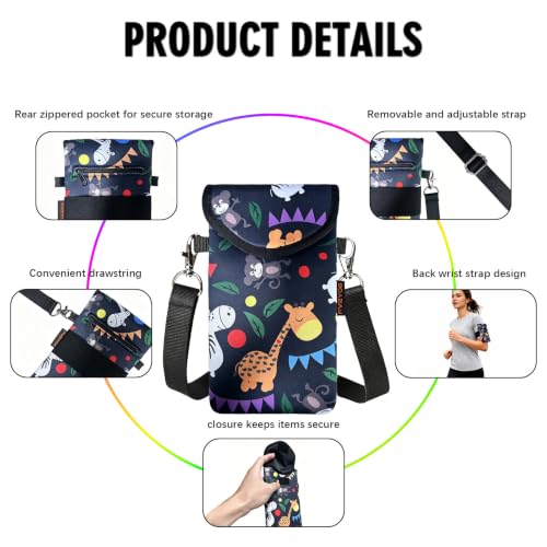 Image of Neoprene Phone Sleeve Pouch Case Bag for Men Women w /Crossbody Strap /Neck Lanyard for iPhone 17 /16 /15 /14 Pro Max, Samsung S25,Pixel 10