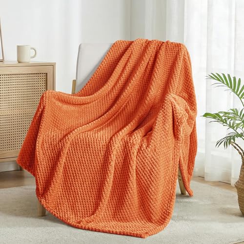 Exclusivo Mezcla Large Waffle Fleece Throw Blanket for Sofa 127x178 CM