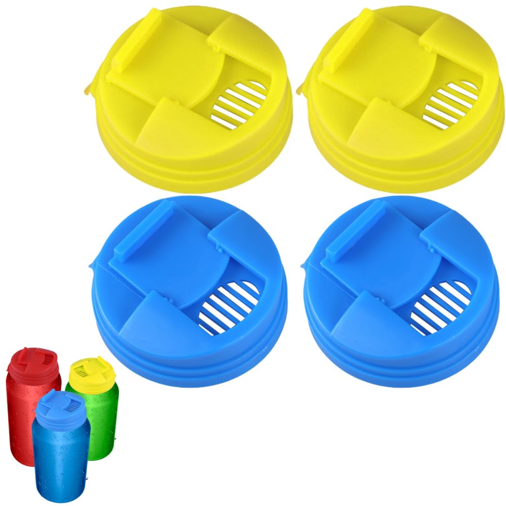 Drink Can Lid Covers,4 PCS Leakproof Replacement Can Lids Protection Reusable for Glass Cups,Can Juice Beverages