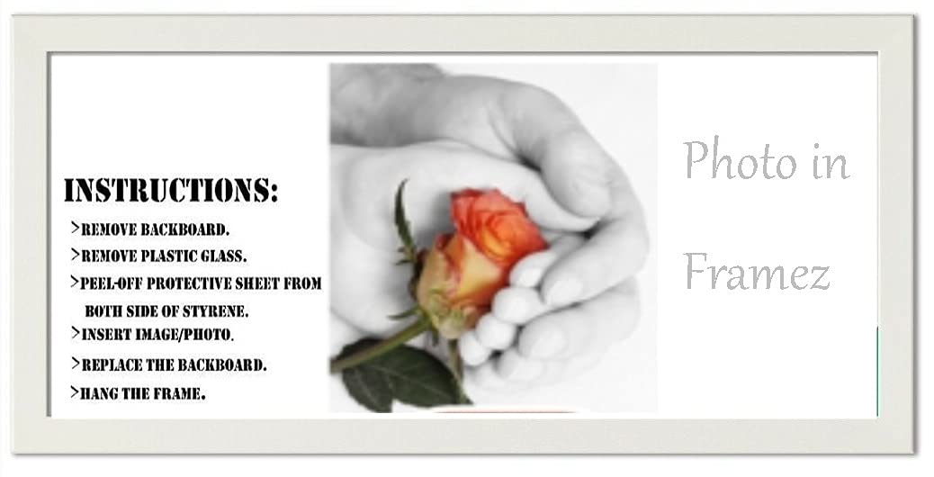 17" X 11" White Panoramic Sizes Picture Frames Photo Frames Modern Poster Frame (White, 17"x11")