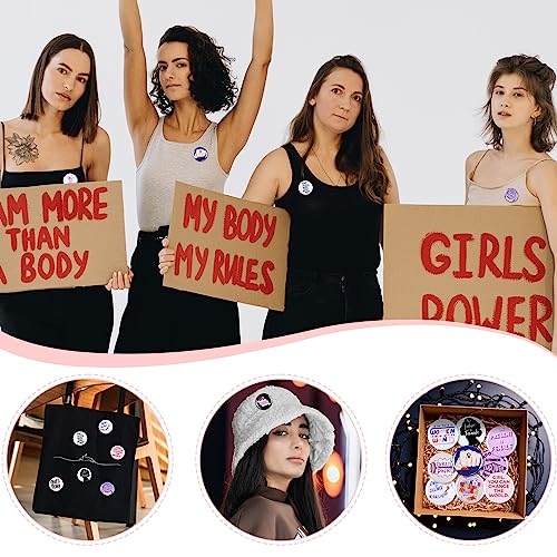 24 Pcs Feminist Pin,Feminist Power Brooch Women's Rights Badge Pins Novelty Female Buttons Pins Decor For Clothes Backpacks Hats (C4) #TOP2