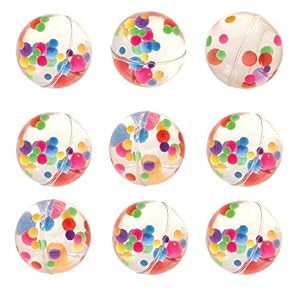 Baker Ross AW5332 Flummis met regenboogpunten (8 stuks) rubberen ballen voor kinderen met regenboogpunten. Flummis voor…