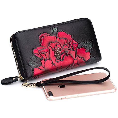 Credit Card Holder For Women Pocket Organizer Leather Wallet Purse For Women RFID Multi Carrier Big Lots Card Case (red2)4