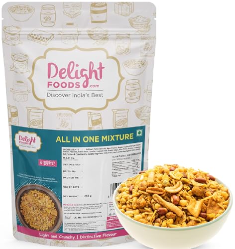 Image of Delight Foods All In One Mixture 250g | Maharashtrian Namkeen Chiwda | Spicy & Crunchy Traditional Savory Mix Snacks | Ready to Eat