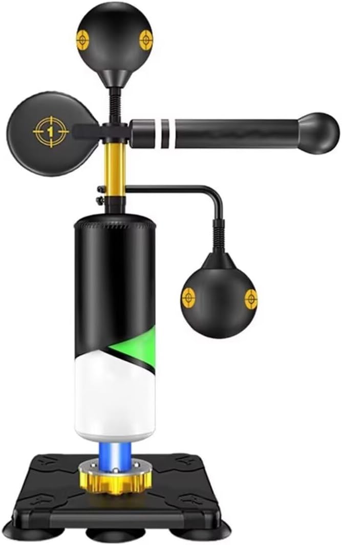 Boxing Bag with spining bar and Speed Ball,Punching Bag with Cylindrical Whip Leg Target,freestanding sandbag with Flat Base,Pedestal Punching Bags with Suckers