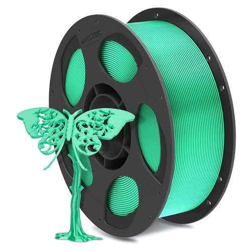 Image of ANYCUBIC Silk Filament, Clog-Free Shiny 3D Printer PLA Filament 1.75mm Dimensional Accuracy + /- 0.02mm, 1KG Reusable Spool (2.2 lbs), Silk Green