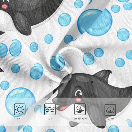Cartoon Orca Whales Blue White Girls Underwear Toddler 2t Cotton Panties for Girl Colorful Undies Kids Briefs3