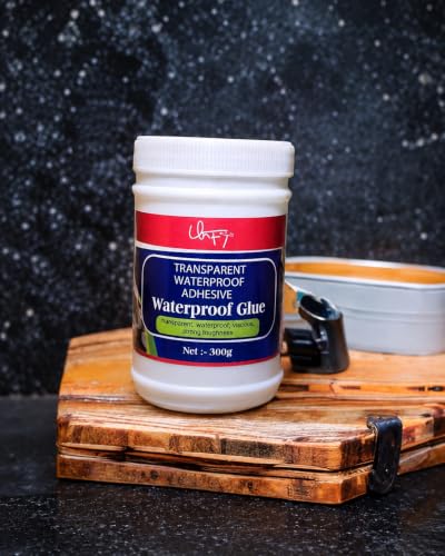 Image of Crack Seal Glue 300gm with Brush Transparent Waterproof Resin Epoxy for Roof Leakage Crack Seal Agent Roof Water Leakage Solution Water Proof Glue for Waterproofing (300 GM)