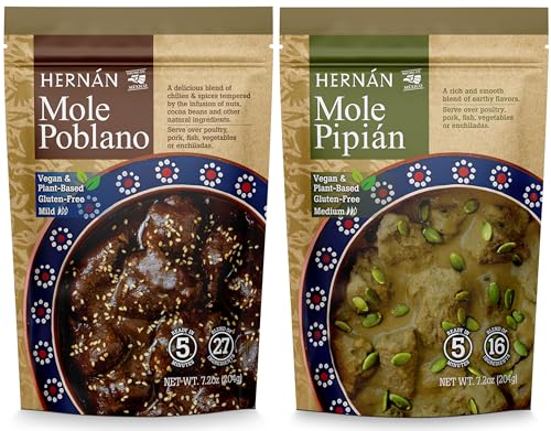 HERNÁN Authentic Mexican Mole Pipián (1 Pack) & Mole Poblano