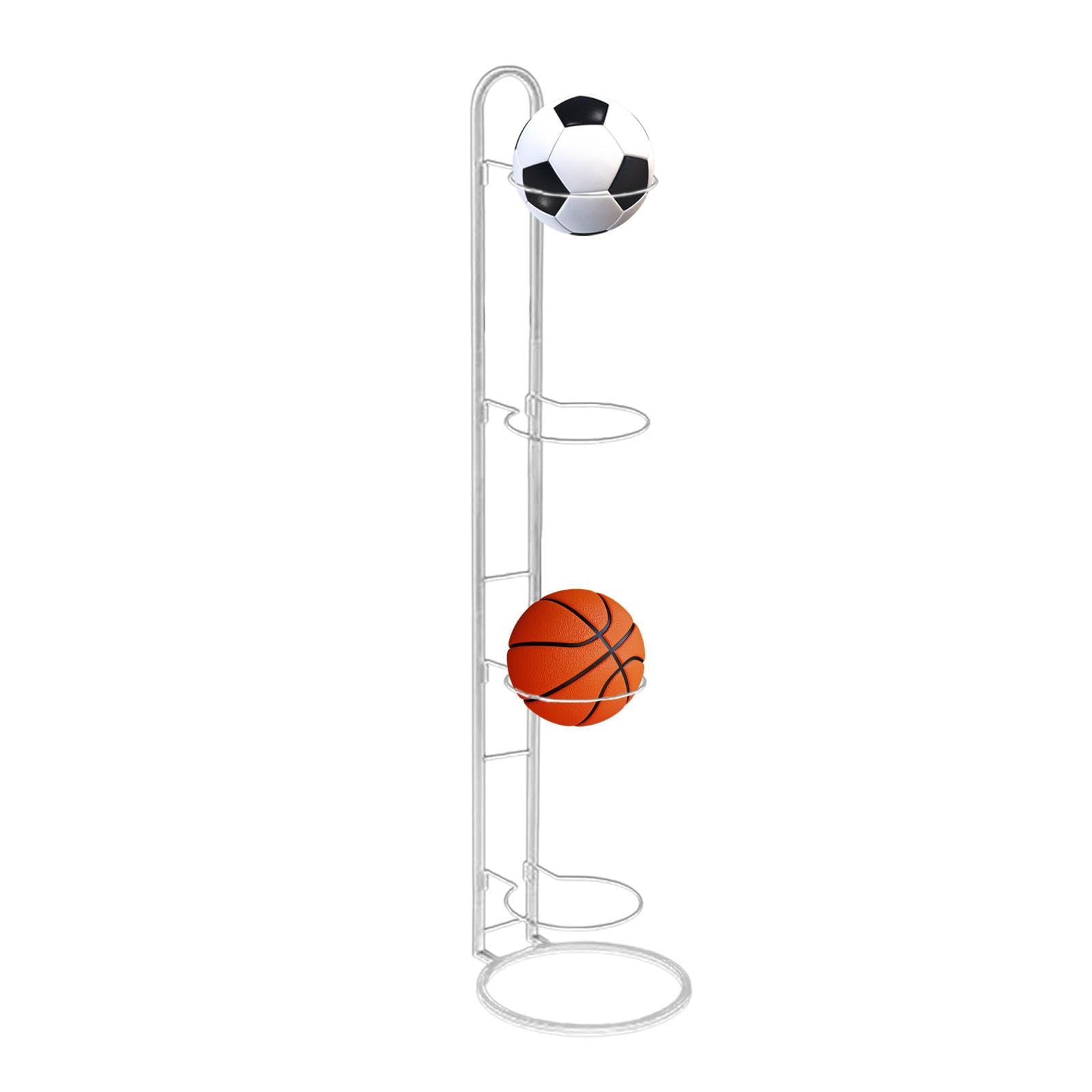Rockible Estante de Bolas de 4 Niveles, Almacenamiento Vertical de Baloncesto