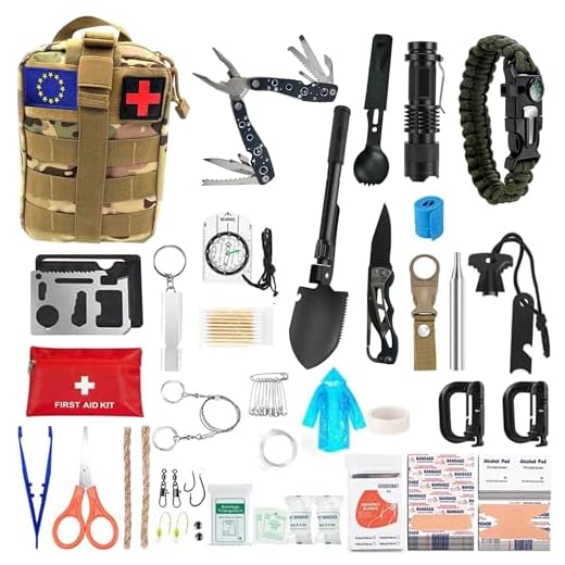 Kit de Survie Ultime Complet 72 en 1, Trousse de Secours d’Urgence pour Premiers Soins, Sac de Survie Complet Pratique, Trousse de Secours Complete Leger, Survie Materiel Militaire pour Camping