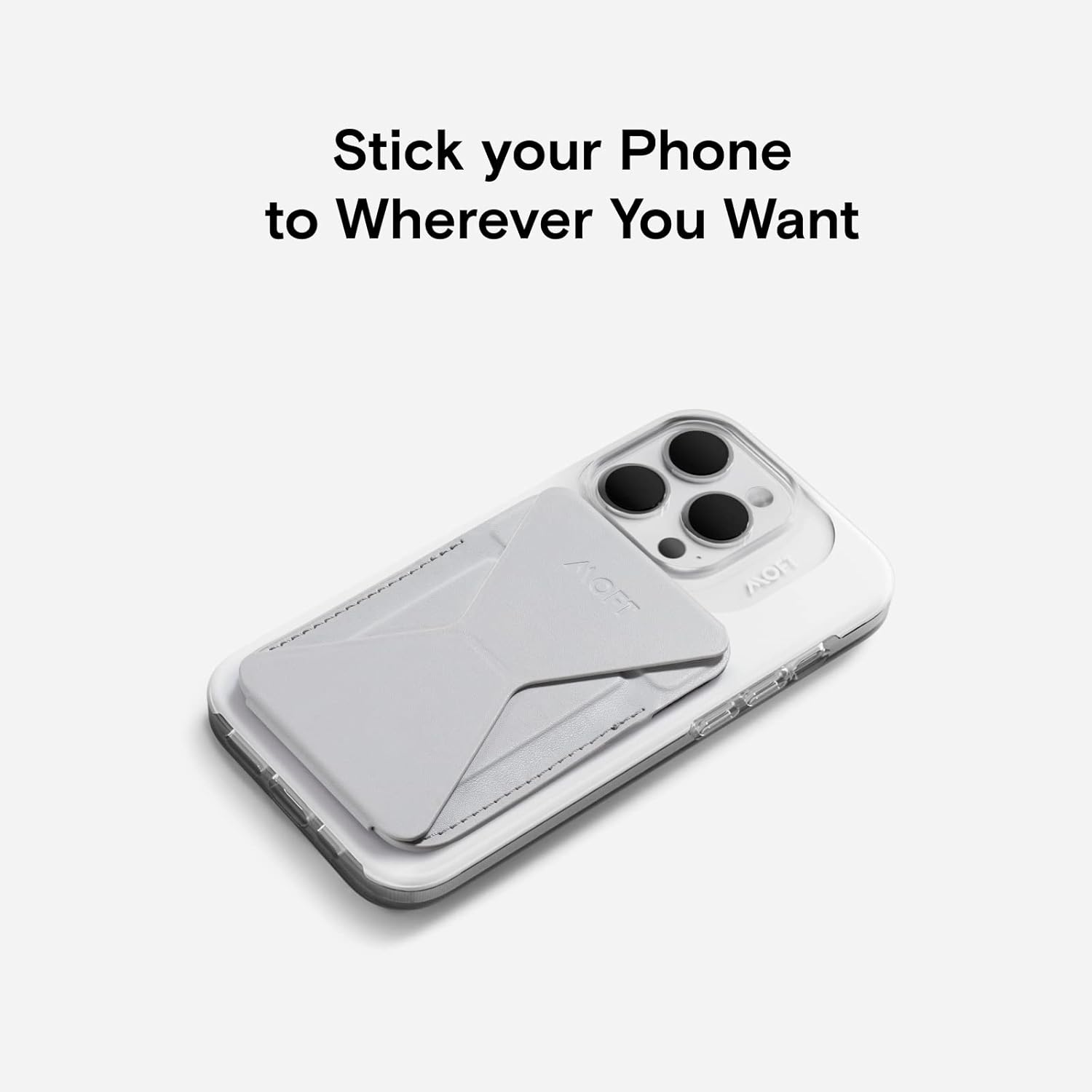 MOFT MagSafe Wallet Phone Stand Compatible for iPhone 16/15/14/13/12 Series Strong Magnetic,Vegan Leather Phone Card Holder with 3 Viewing Angles, Misty Cove - Image 6