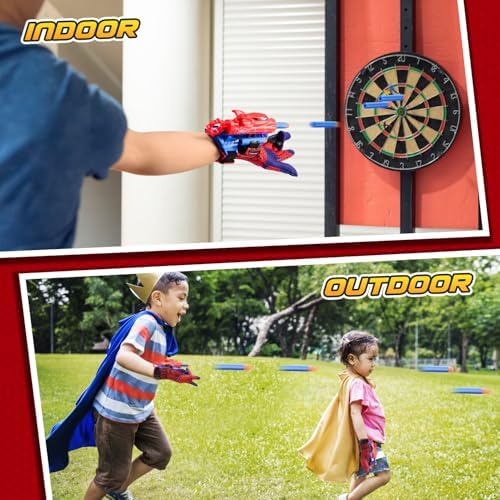 Braxel Toy from 3-10 Years Boy Set of 2 Net Launcher Gloves Children Gift Outdoor Toy Children's Toy from 4 5 6 7 8 Years