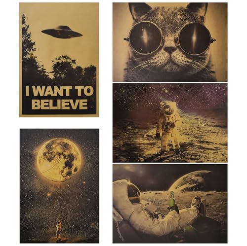 Lahviuu Posters para Pared,5 Pcs Pósteres Pared Arte Sin Marco Poster Peliculas,Decoración de Paredes para Salón y Dormitorio 50,5 x 35 cm