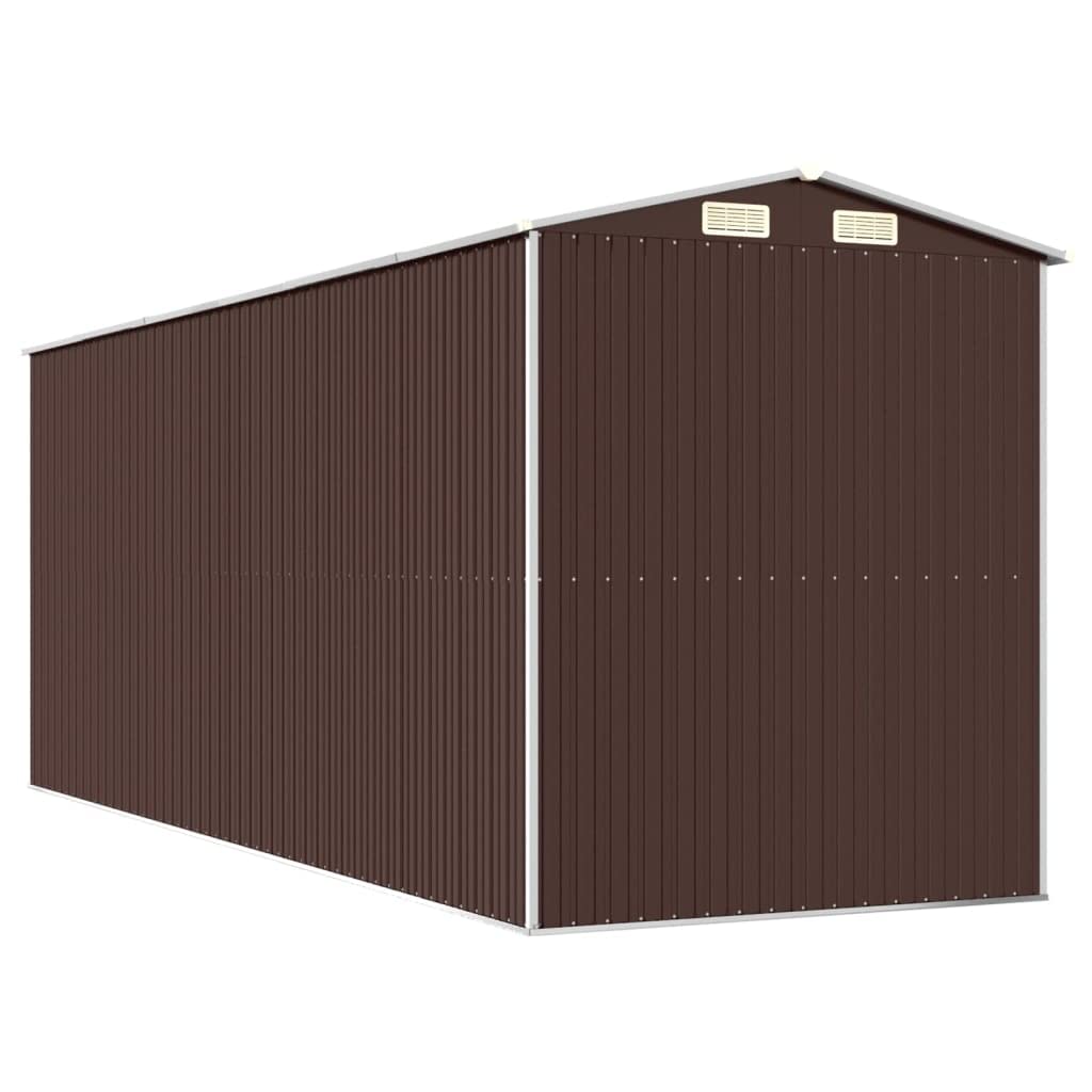 Générique Abri de Jardin Marron foncé 192x523x223 cm Acier galvanisé,Maison & Jardin,Pelouses & Jardins,Vie en extérieur,Structures extérieures,Cabanes & abris de Jardin,3147464