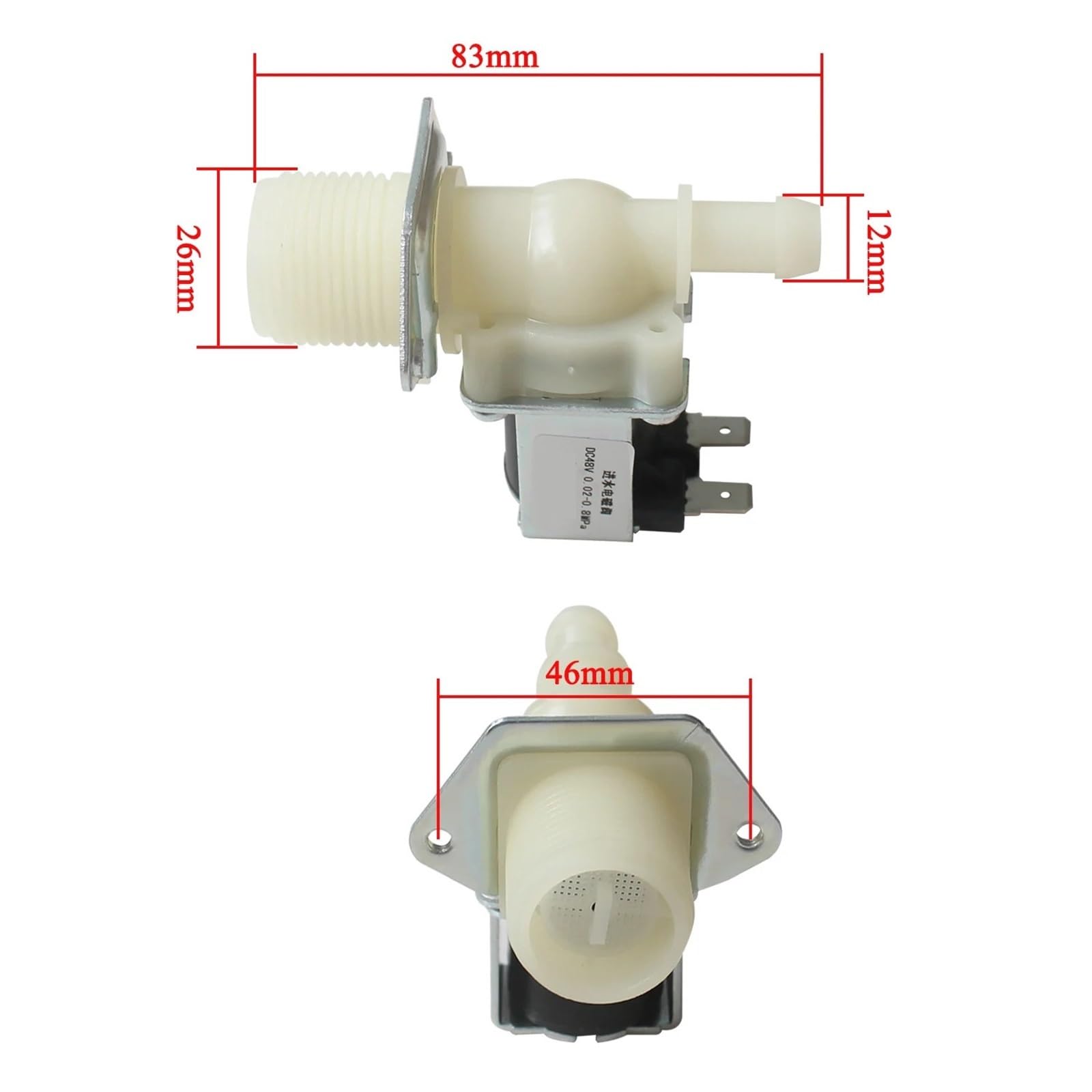 Válvula de Entrada de Agua for lavavajillas de 220V, válvula solenoide, válvula de Entrada de Agua for máquina de Hielo, cafetera(DC24V)