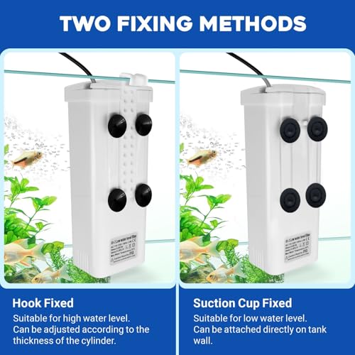 Image of GOZILLA Turtle Tank Filter 74GPH, Low Water Level Turtle Tank 3.5W Fish Tank Aquarium Filters for Small Tanks up to 15 Gallons Include 2 Replacement Cartridge.(White)