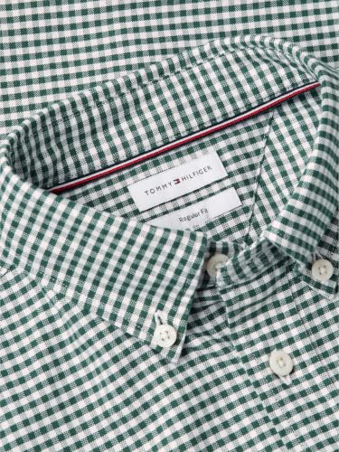 Image of Tommy Hilfiger Men's Long Sleeve Oxford Shirts in Regular Fit, Men's Button Down Shirts, Also Available in Big and Tall
