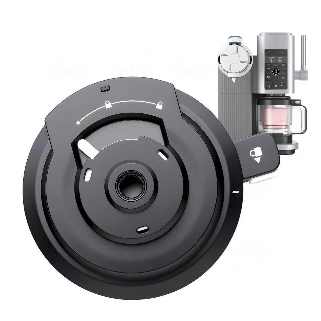 Outer Bowl Lid Compatible with Ninja Creami Swirl Ice Cream Makers, Reusable Latch Lid Replacement for NC700/NC701/NC701C/Series (NO Paddle) Ninja Creami Swirl Replacement Parts