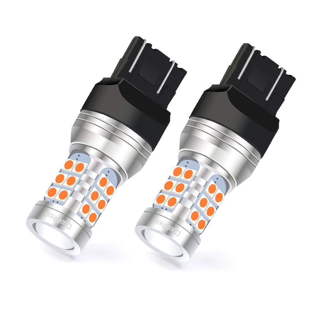 DuaBhoi 7443 LED Bulb 7440 7444 T20 W21W WY21W 992 1300LM Super Bright 27SMD 3030Chips for Car RV SUV Comper Turn Signal BackUp Reverse Brake Stop Tail Parking Light Amber Yellow 2PCS
