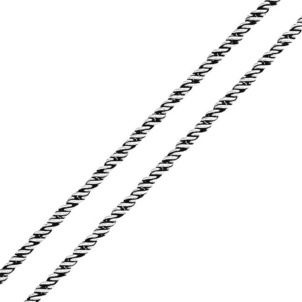Bling JewelryStrong Oxidized .925 Sterling Silver Bali Twist Cable Rope Chain Necklace For Men Women Made In Italy 16 18 20 24 Inch