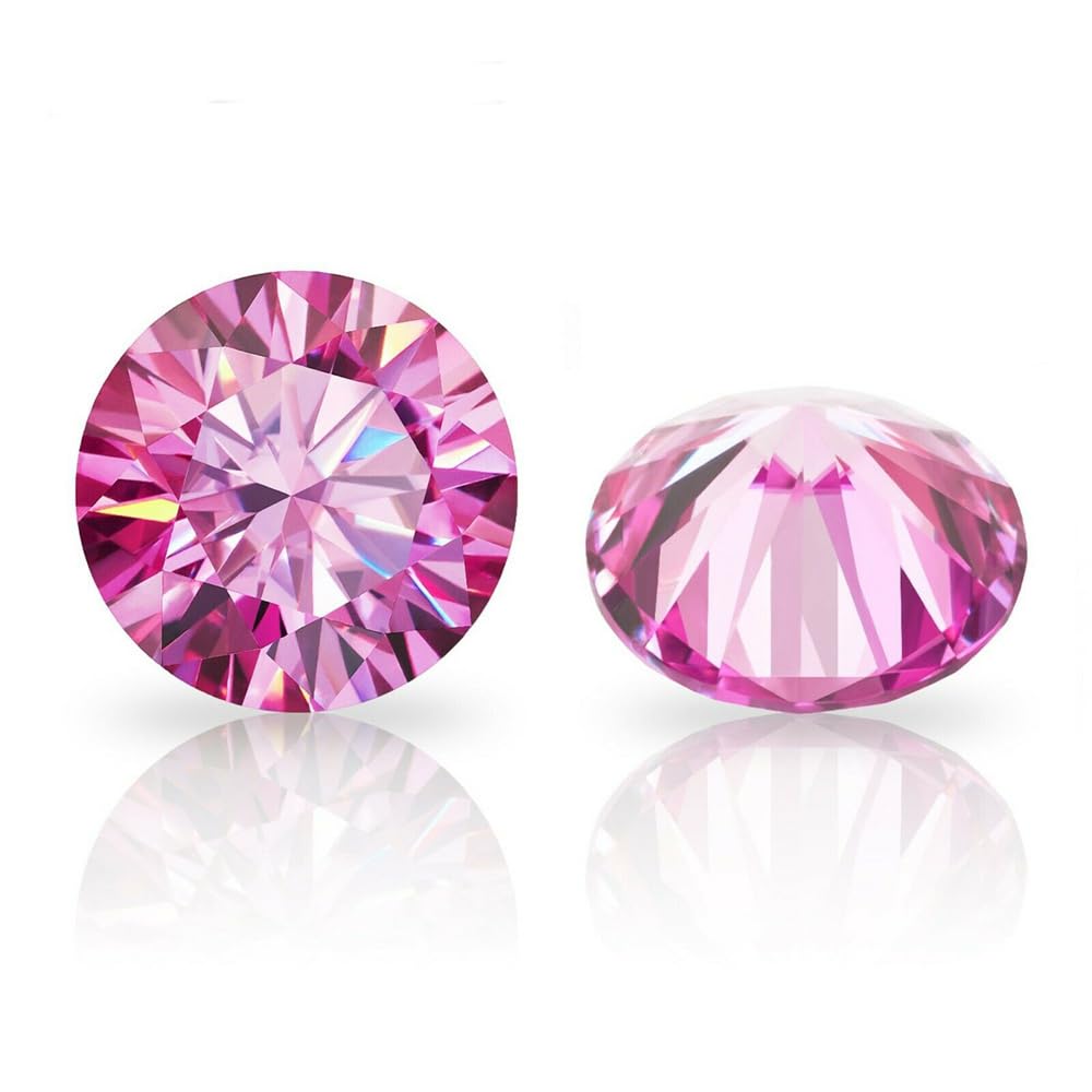 Pink Color Moissanite Loose Stone 1ct 2ct 3ct Round Cut Lab Diamond VVS1 Clarity For Jewelry Making