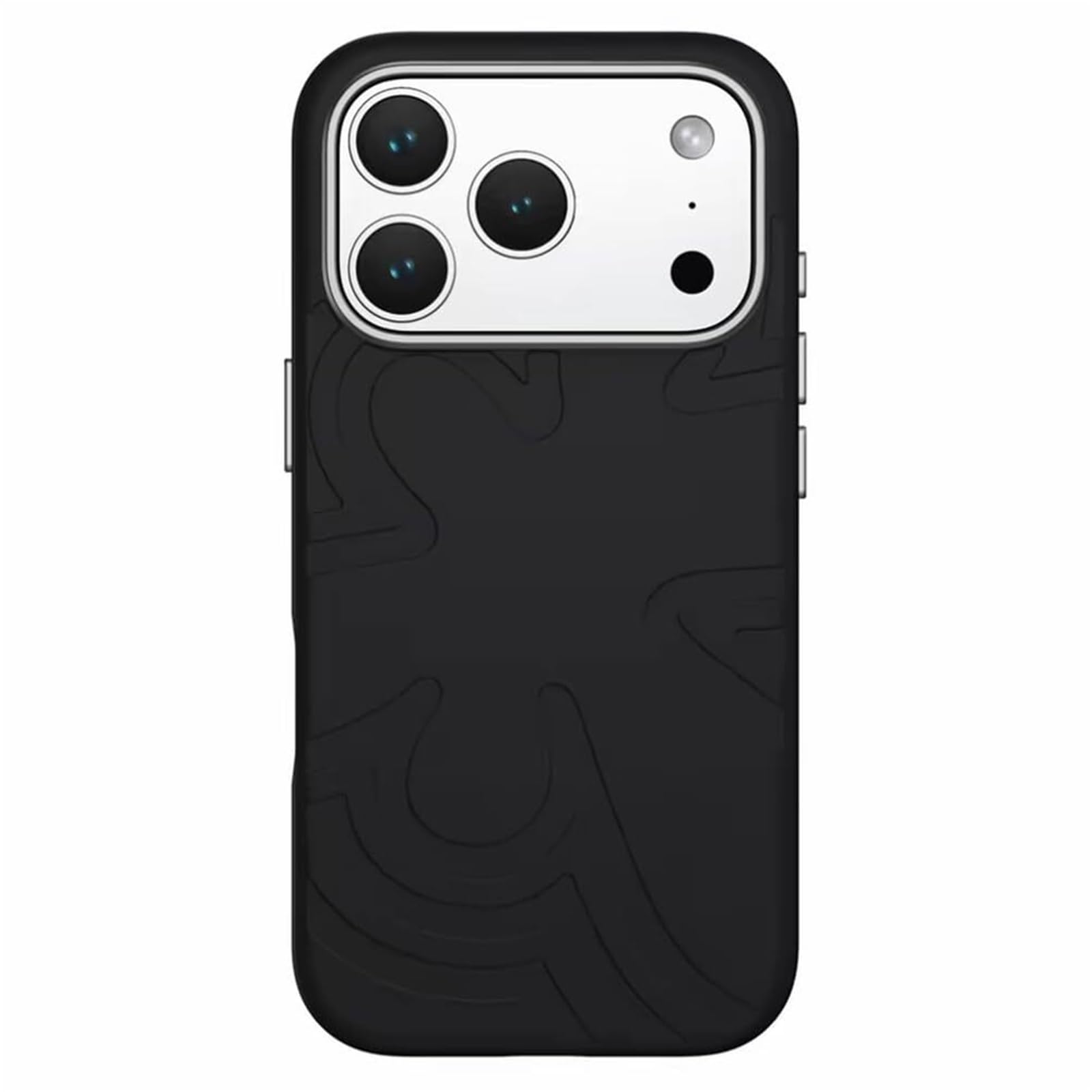 Generico Custodia Sottile In Silicone Liquido Smerigliato For IPhone 17/17 Air/17 Pro/17 Pro Max, Cover Antiscivolo Antiurto Con Fodera In Fibra E Resistenza Agli Urti(Black,17 Pro Max)