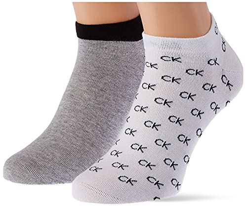 Calvin Klein Lot de 2 paires de chaussettes antidérapantes pour femme, Blanc., taille unique