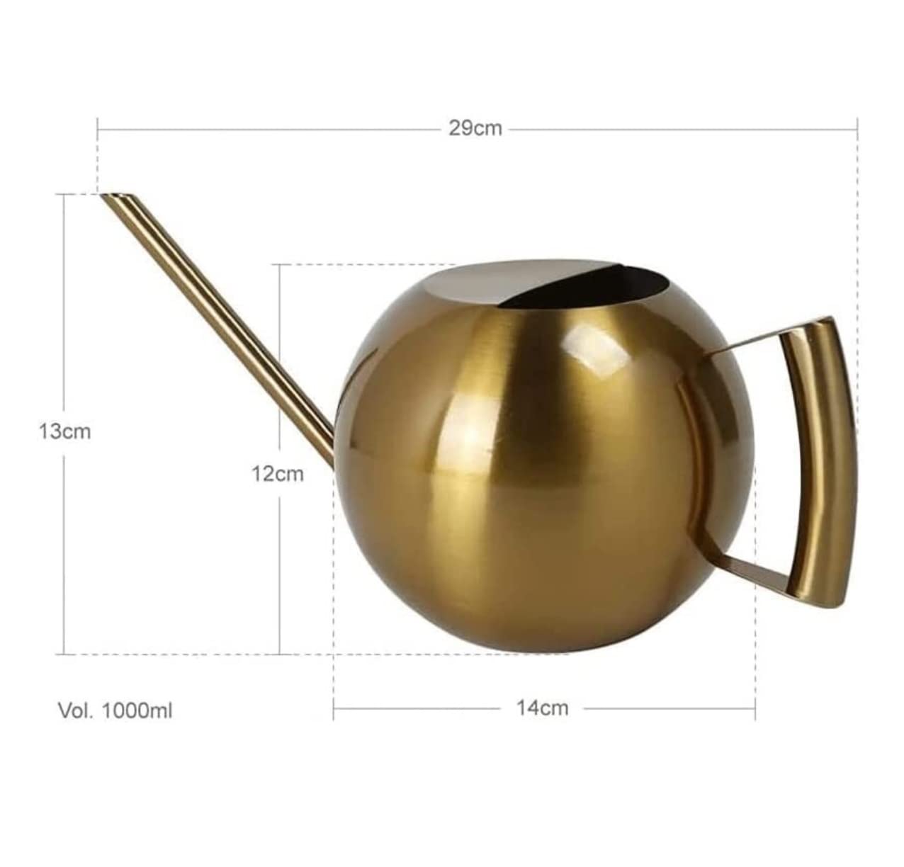 Gießkanne Edelstahl-Gießkanne Mit Langem Auslauf, Kreative Gießkanne, Um EIN Verschütten Zu Verhindern Gartenarbeit(Gold)