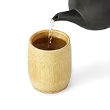 LIZEALUCKY Handmade Bamboo Japanese Tea Cups Beer Mug Sake Table Cup Bamboo Round Coffee Tea Water C