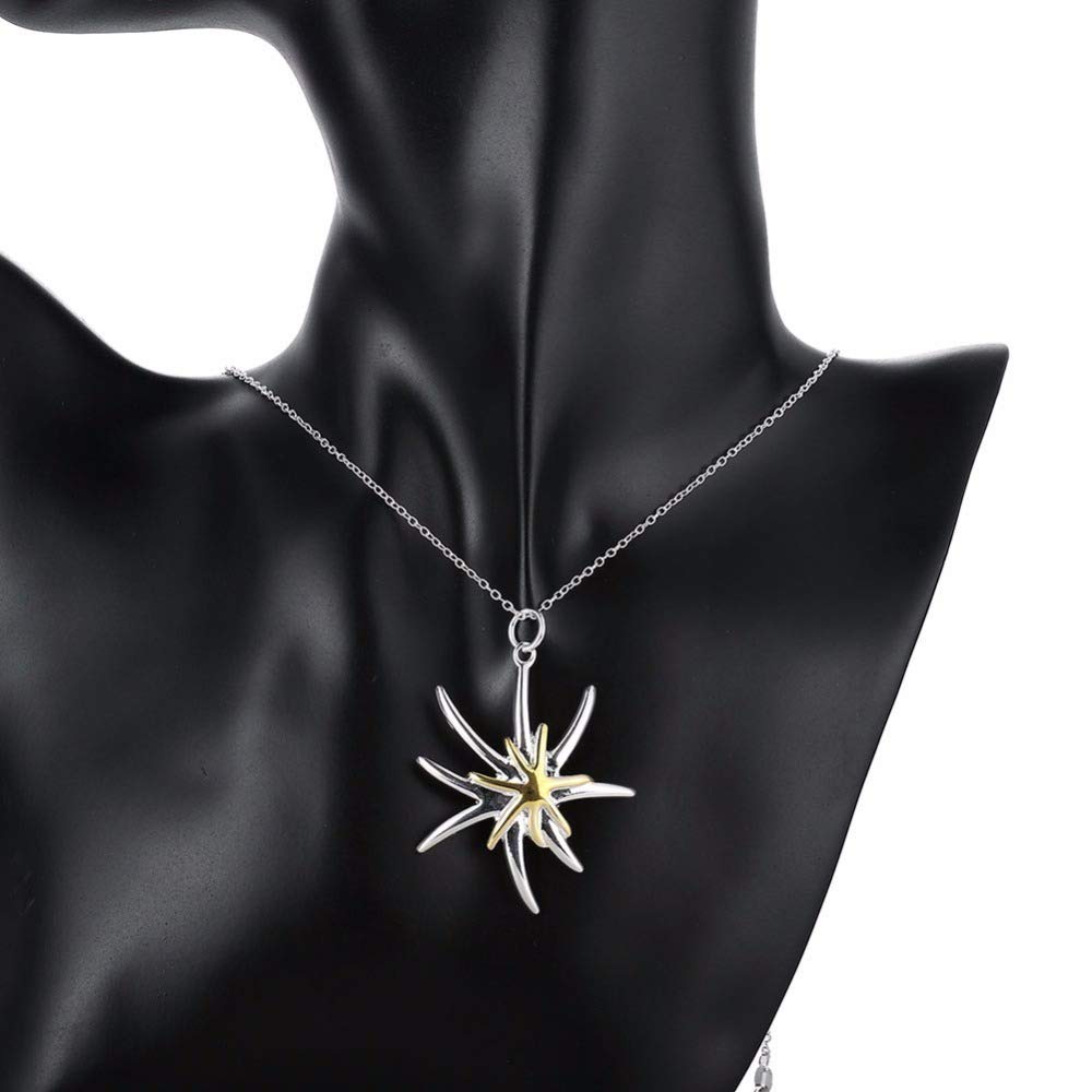 joyería 925, Collar con Colgante de Estrella de mar, joyería Femenina
