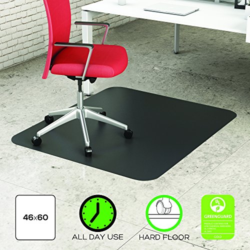 image for Deflecto EconoMat Black Chair Mat, Hard Floor Use, Rectangle, Straight