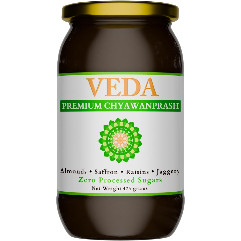Premium Chyawanprash (Sugar Free) | 16.7 Oz | Ayurvedic Herbal Jam with Amla & Ashwagandha | Fortified with Almonds & Saffron