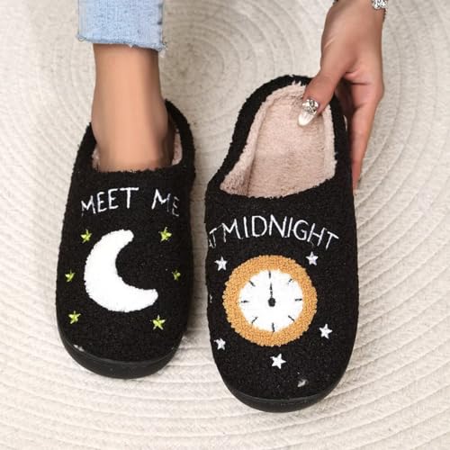 Meet Me at Midnight Slippers for Women Men Ladies Men's Comfortable Plush Home Slippers Slip On Non-slip Slippers2