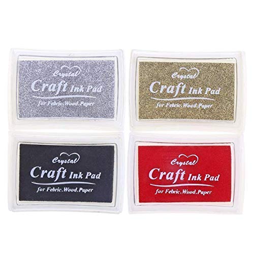 Almohadilla de tinta, sello de goma, tinta especial, 4 almohadillas para sellos de goma de seguridad, cuatro colores Cover