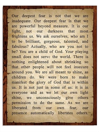 AMERICAN LUXURY GIFTS Our Deepest Fear Christian Quote - Rustic