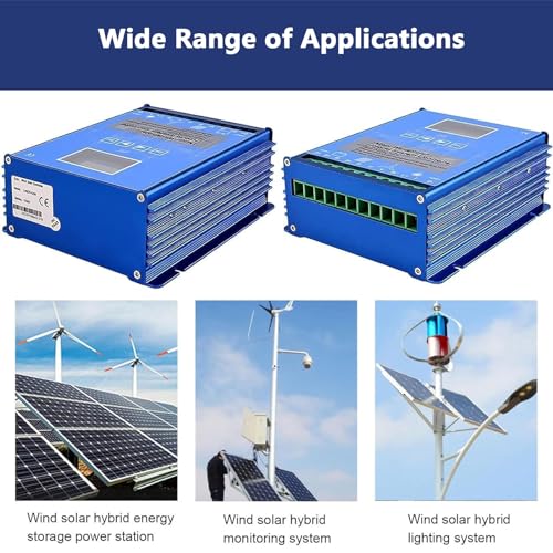 Kit generatore Eolico, regolatore di Carica, generatore per Turbine Verticali, apparecchiature per l'energia elettrica, regolatore Ibrido Eolico-Solare off-Grid da 2000 W con Display LCD, ge