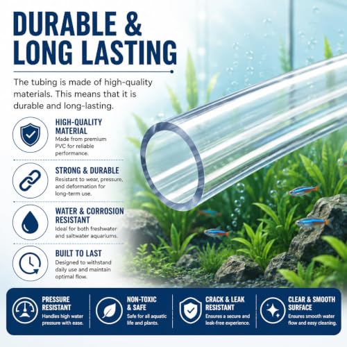 Image of VAYINATO 19 /25mm Aquarium Canister Filter Hose Pipe Airline Flexible Tubing, 3m - Freshwater and Saltwater Fish Tank (Clear) by Petzlifeworld