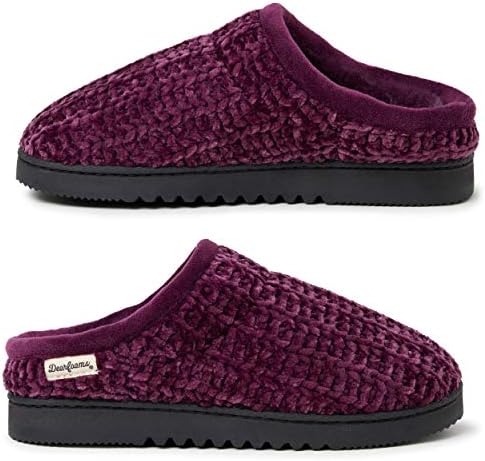 Dearfoams Women's Chenille High Vamp Clog Slipper, Aubergine, Large | Image 5