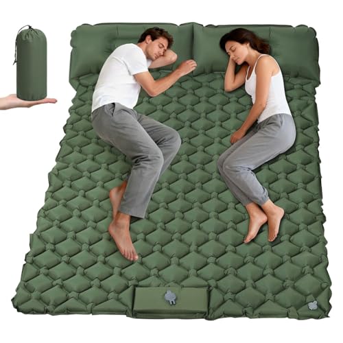 AUYAO Matelas Camping Gonflable, 190x120x5cm Matelas Autogonflant Portable avec Oreiller et Pompe...