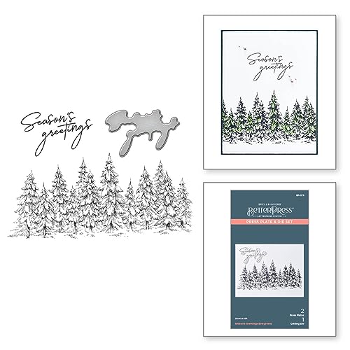 Assiette de presse Evergreens Ensemble Spellbinders pour gaufrage Noël et scrap