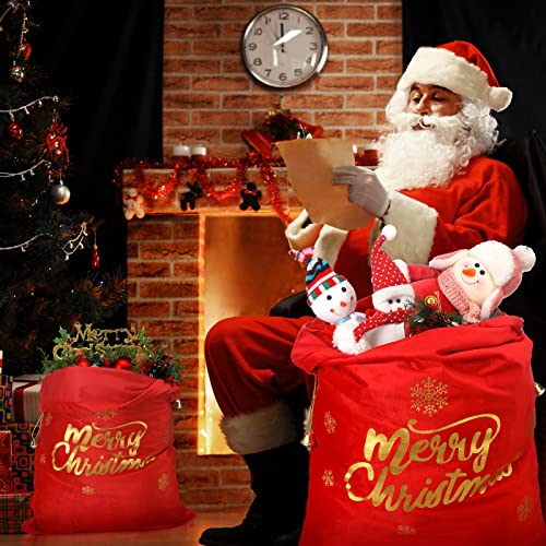 2-Pieces-Large-Santa-Christmas-Gift-Bag-Merry-Christmas-Sack-Bags-with-Drawstrings-in-2-Size-Large-Santa-Bag-for-Christmas-Presents-Red-Santa-Bag-Gift-Bags-for-Xmas-Presents