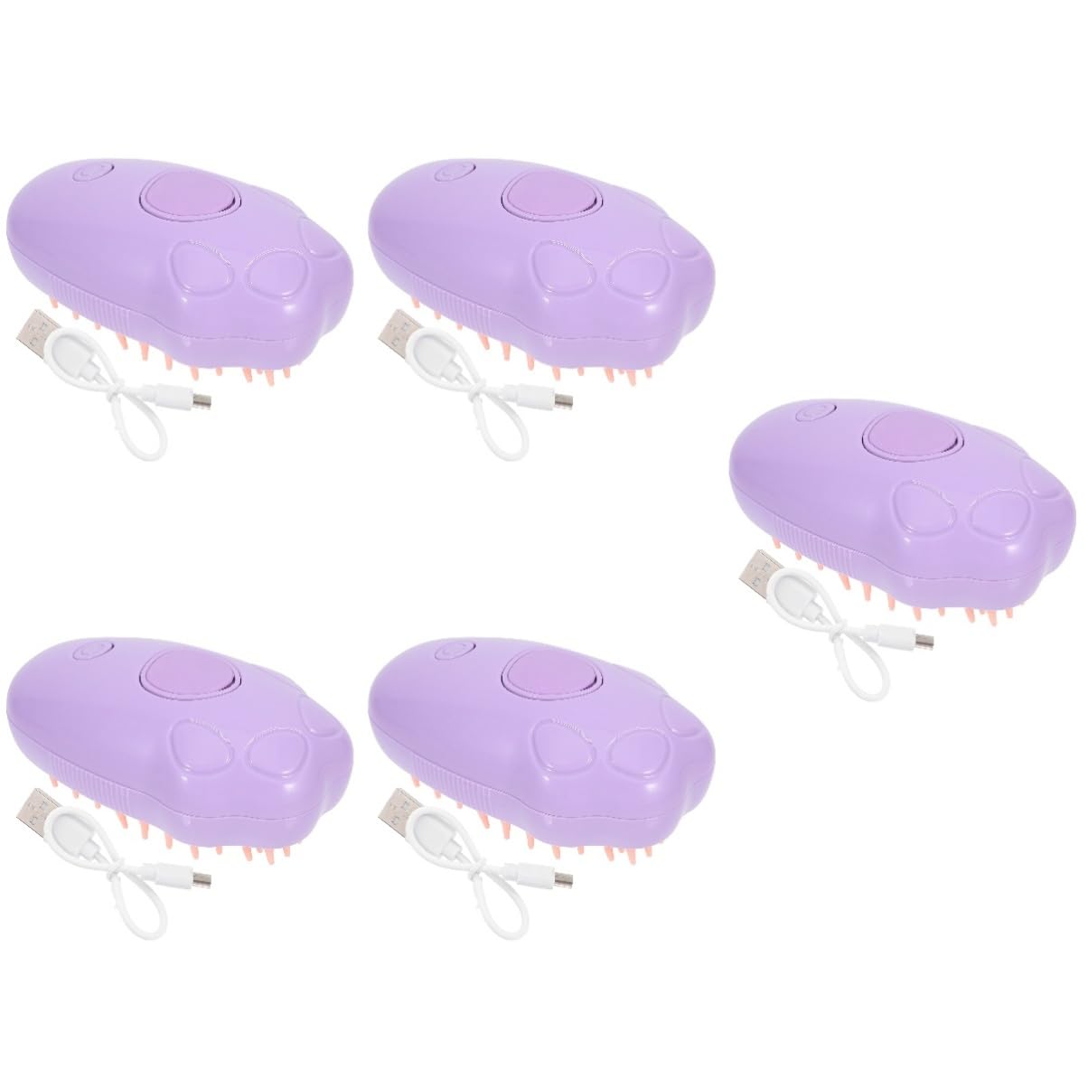 BESPORTBLE 5piezas Cepillo De Vapor Multifuncional Para Mascotas Autolimpiante Para Baños De Perros y Gatos Masaje Suave y Desenredado