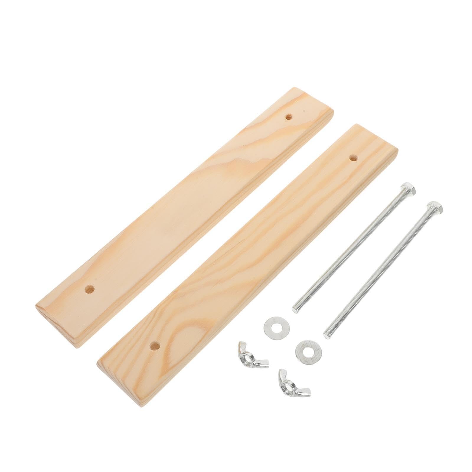 Angoily Bookbinding Clamp Board Pine Wood 25×3.8cm with 2 Screws Book Binding Press Tool for DIY Hardcover Crafting Supplies and Bookbinding Equipment