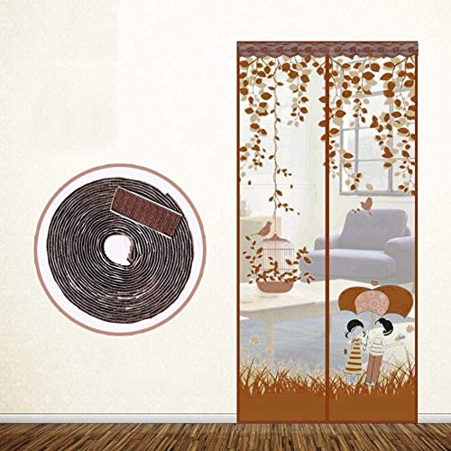 Mr.T Puerta mosquitera Puerta de Pantalla magnética, Sala de Gancho y Bucle magnético Cortina de Mosquito Recámara Verano Cortina del Acoplamiento de -Purple Cortina de Arena Invisible