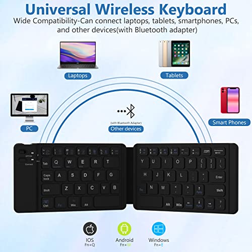 Acoucou Foldable Bluetooth Keyboard, Travel Portable Multi-Device Wireless Keyboard, Pocket Size Keyboard Compatible With Mac/Ios, Windows, Android Smartphones, Tablets, Laptops,Etc #TOP1