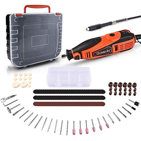 Rotary Tool, GOXAWEE 135W Multi-Functional Tool Kit with 181 Accessories (Flex Shaft & Cover Shield) 5 Variable Speed 8000-35000 RPM, Rotary Multi Tool for DIY Creations & Craft Projects Cover