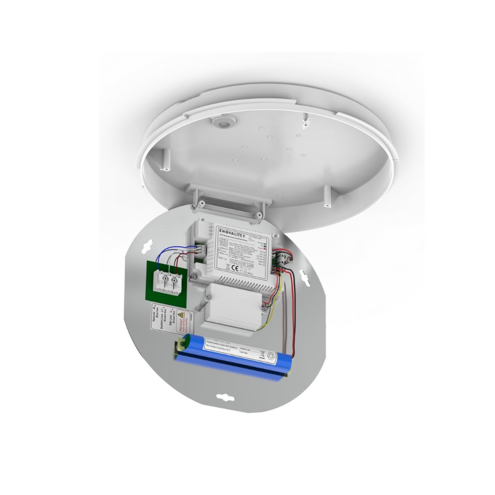 LED Notleuchte mit Akku 8h Notbetrieb oder Dauerbetrieb, Fluchtwegleuchte mit Testfunktion für Flur, Treppenhaus - IP65 Notbeleuchtung Stromausfall - mit Fernbedienung für TEST