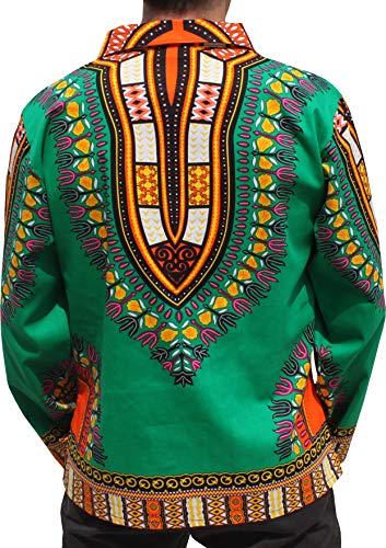 RaanPahMuang Brand European Poets Collar Long Sleeve Shirt African Dashiki Art2