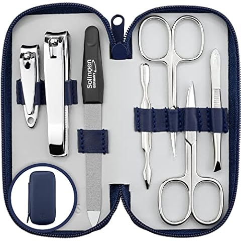 marQus Manicure Set Solingen Made in Germany - 7 Piece Exclusive Finger & Toe Nail Clippers Set in Real Leather case, Made in Solingen Germany Cover
